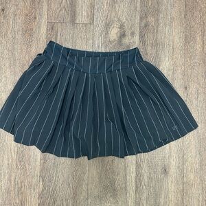 Black pinstripe tennis skirt